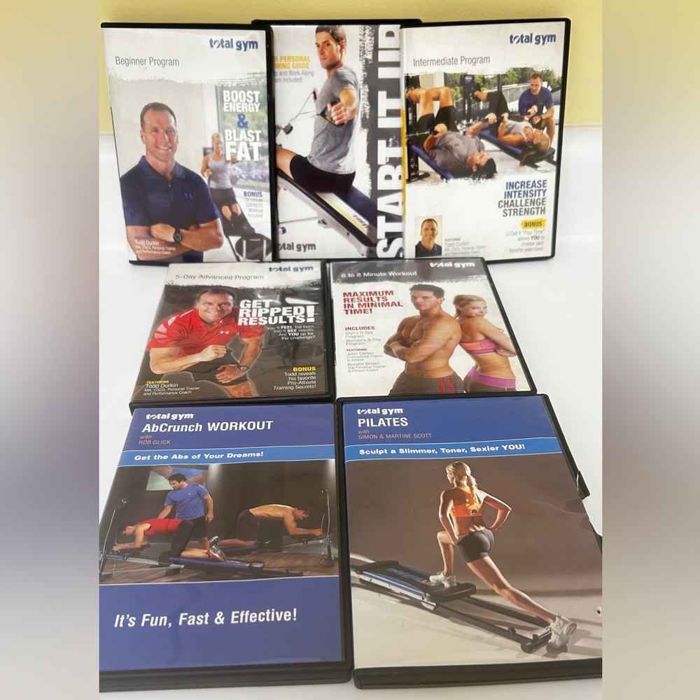 7 Total Gym workout training DVD’s